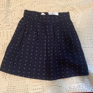 LOFT dark Blue skirt with white #’s print, size small
